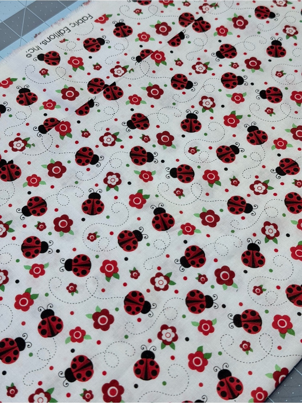 Ladybugs Cotton Calico Fabric 1yard